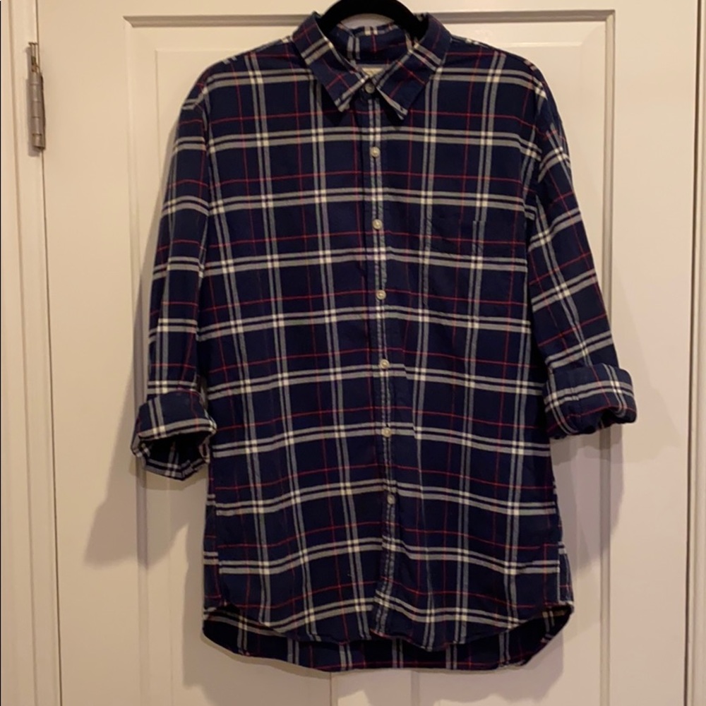 J Crew plaid vintage oxford button down size L